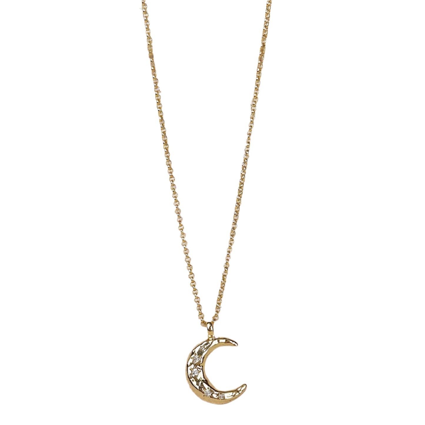 Hammered Crescent Moon Necklace - 18K Gold Filled, Eco-Friendly