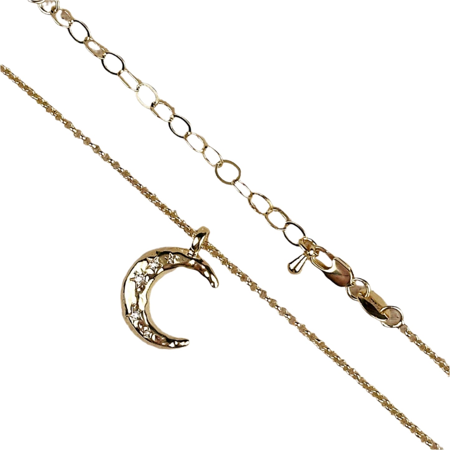 Hammered Crescent Moon Necklace - 18K Gold Filled, Eco-Friendly