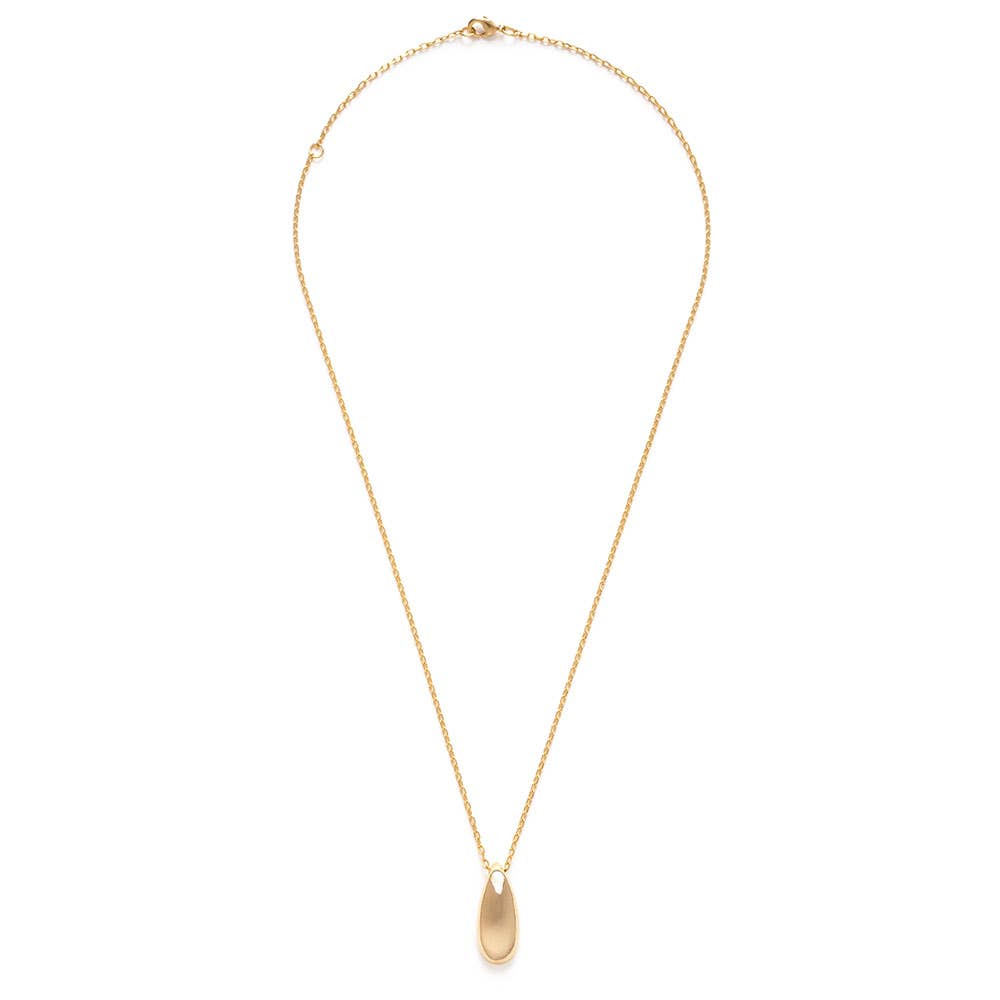 Raindrop Necklace - 14k Gold Dipped Chain, Eco-Friendly