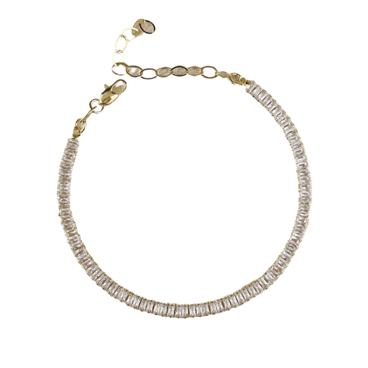 Baguette CZ Tennis Bracelet - 18k Gold Filled, Eco-Friendly, 6.5"