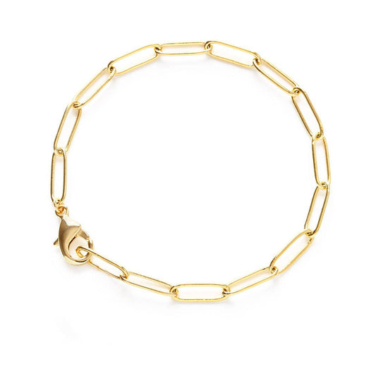 Paperclip Chain Bracelet - 14k Gold Dipped, 7”,  Eco-Friendly