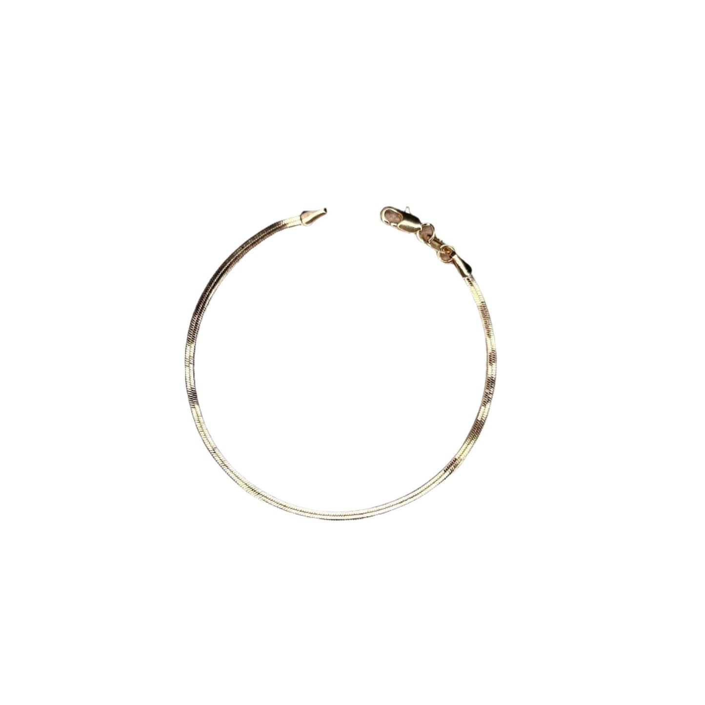 18k Gold Filled Herringbone Bracelet - Eco-Friendly, 6" + 1"