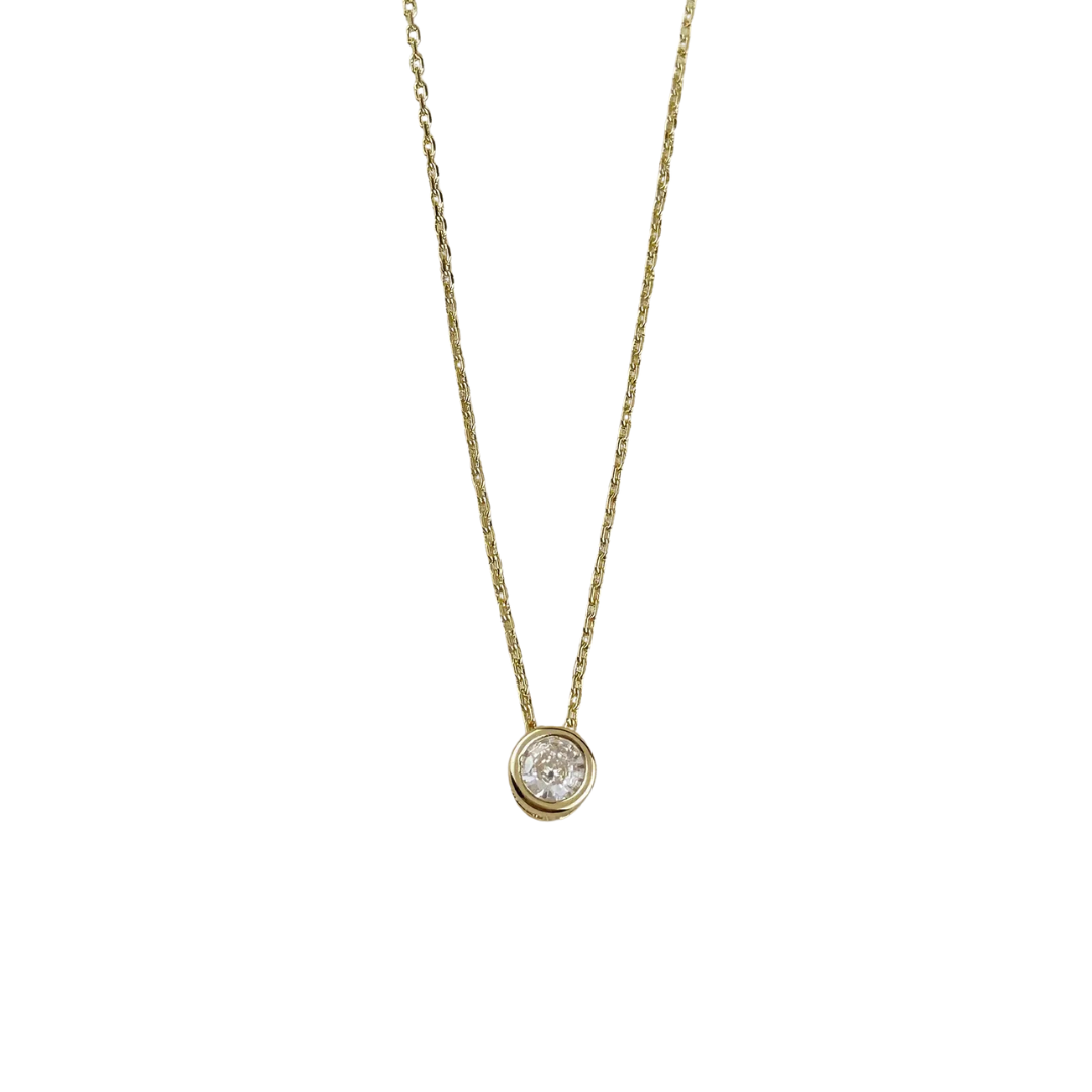 18k Gold Filled Solitaire CZ Necklace - Eco-friendly