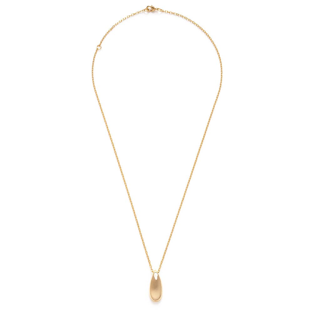 Raindrop Necklace - 14k Gold Dipped Chain, Eco-Friendly