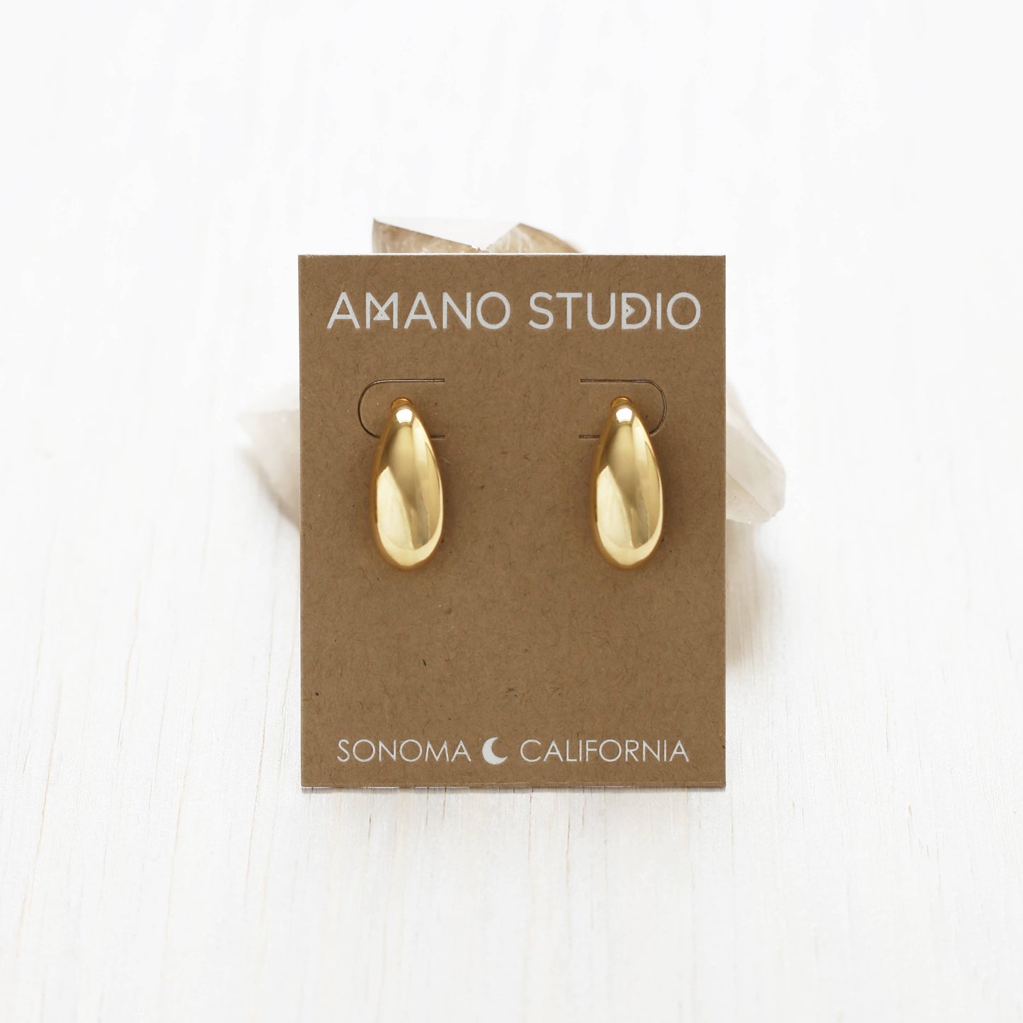 Raindrop Earrings - 14k Gold Dipped, Eco-Friendly