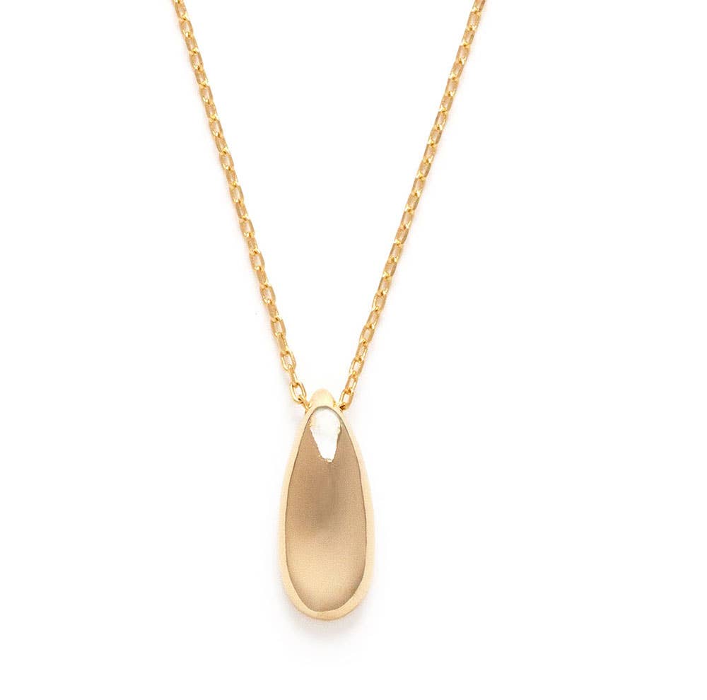 Raindrop Necklace - 14k Gold Dipped Chain, Eco-Friendly