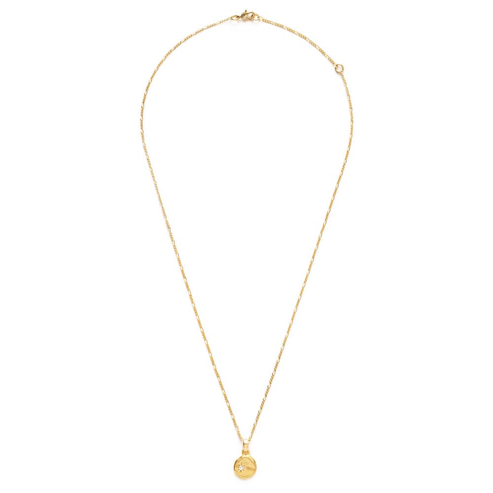 North Star Necklace: 14k Gold Dipped with CZ, Eco-Friendly